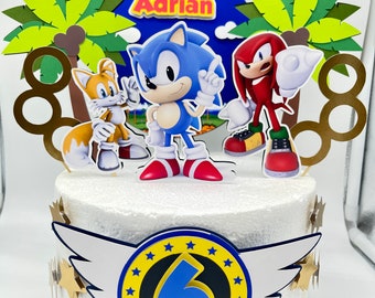 ▷Sonic Cake Topper, Banderin Sonic