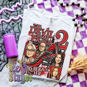 Devil Wears, handritad och handfärgad t-shirt, film