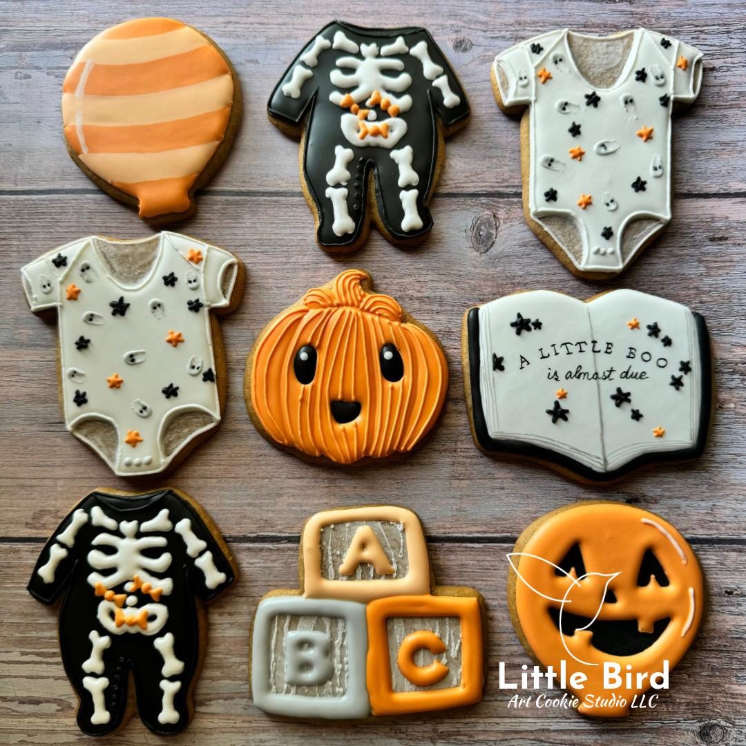 A Little BOO is Almost Due Decorated Cookies, Halloween Themed Baby ...