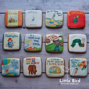 Storybook Decorated Cookies, Storybook Birthday, Children&#39;s Book Favors, Baby Shower, First Birthday, Kindergarten, Librarian, Teacher, Gift