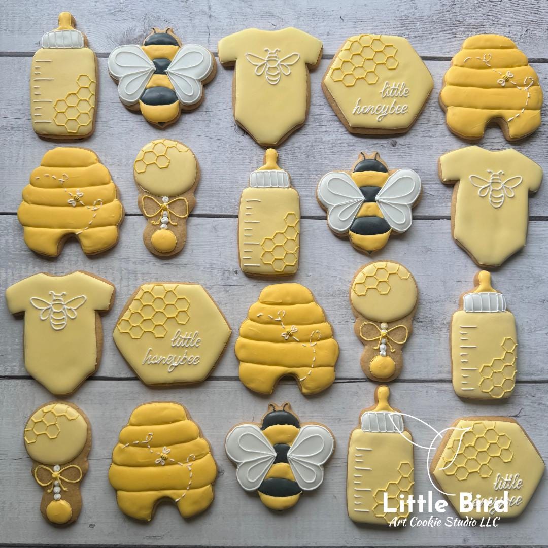 A Little Honeybee Decorated Cookies, Honey Bee Themed Cookies