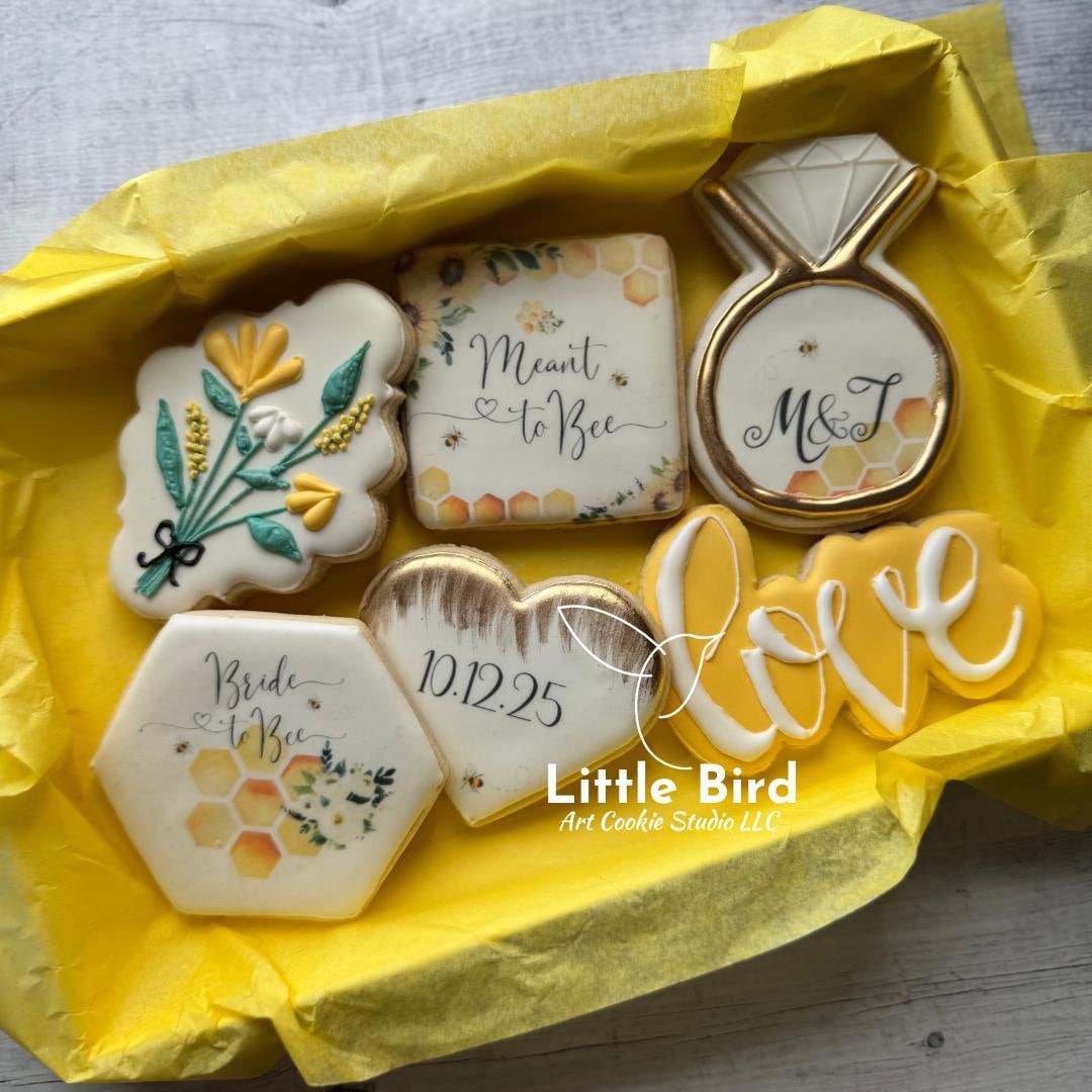 Meant to Bee Wedding Decorated Cookies, Honey Bee Themed Cookies ...