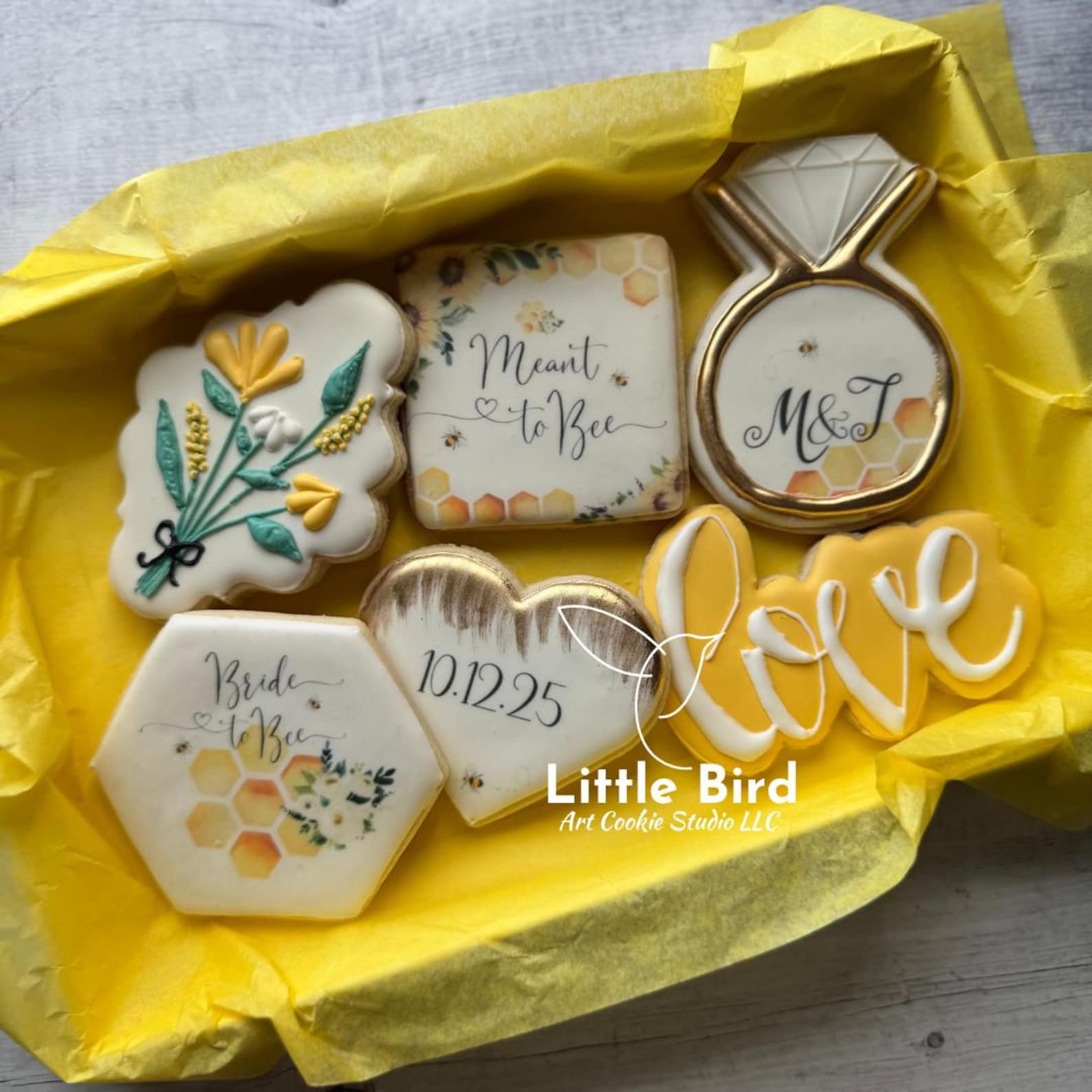 Meant to Bee Wedding Decorated Cookies, Honey Bee Themed Cookies ...