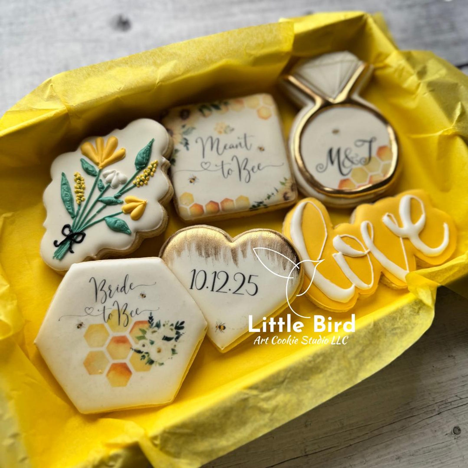 Meant to Bee Wedding Decorated Cookies, Honey Bee Themed Cookies ...