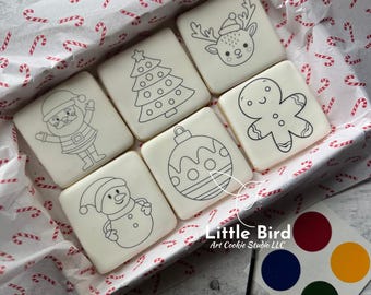 Paint Your Own Christmas Cookie, Christmas Decorated Cookies, Christmas Gift, Individual Cookies, Custom Cookies, Party Favors