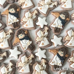 Christmas Angel Decorated Cookies, Christmas Gift, Angel Cookies, Baptism Individual Cookies, Christening, Custom Cookies, Party Favors