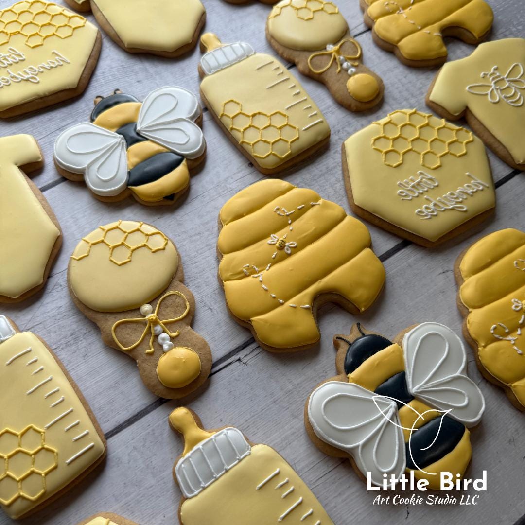 A Little Honeybee Decorated Cookies, Honey Bee Themed Cookies, Baby ...