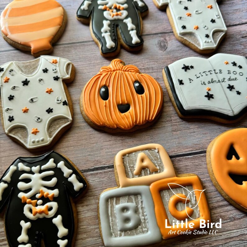A Little BOO is Almost Due Decorated Cookies, Halloween Themed Baby ...