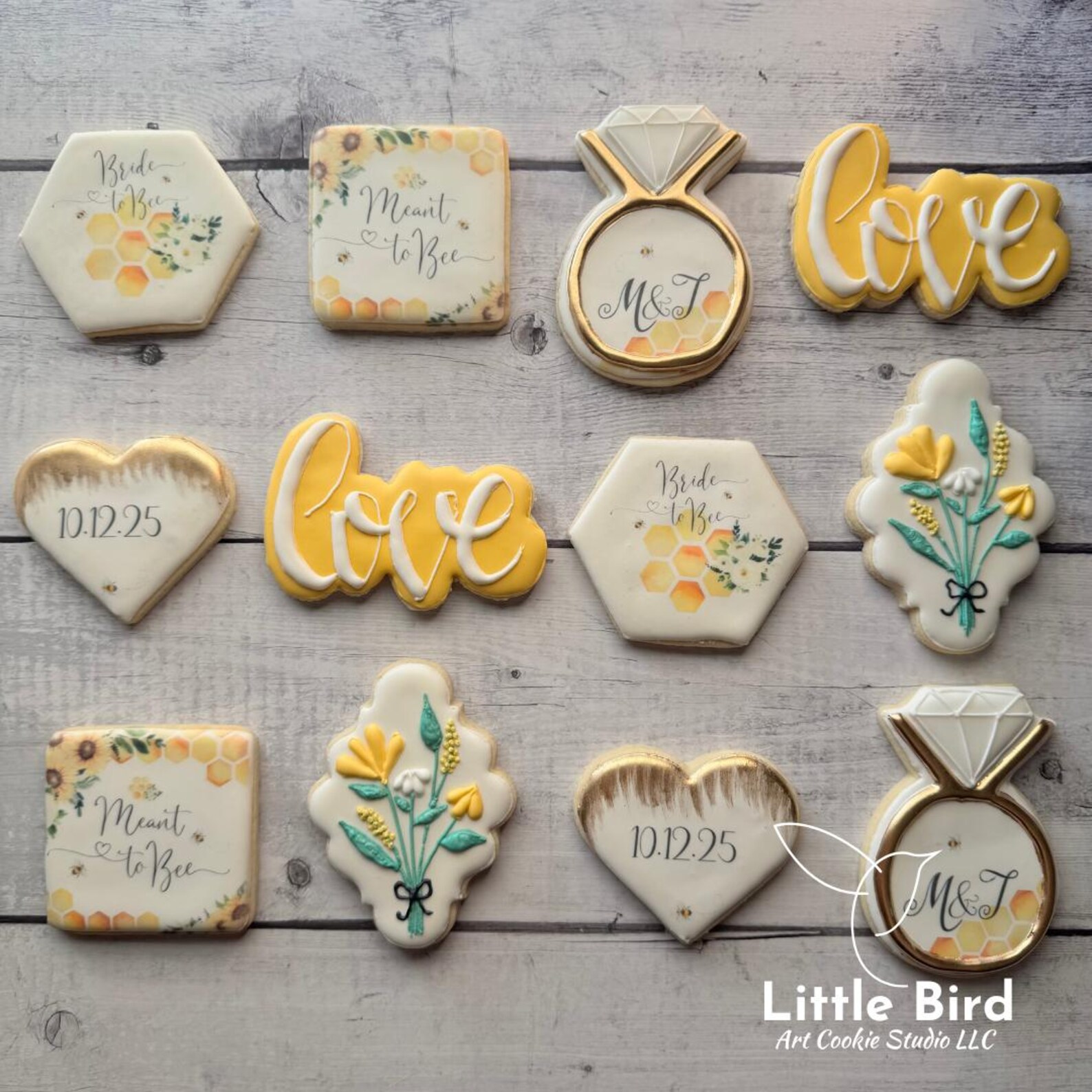 Meant to Bee Wedding Decorated Cookies, Honey Bee Themed Cookies ...
