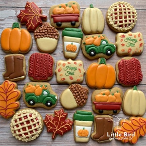 Fall "MINI" Decorated Cookies, Cookie Gift Box, Party Favors, Autumn Themed Cookies, Thanksgiving Cookies, Custom Cookies, Luxury Gift Ideas