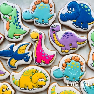 Dinosaur Cookies, Dinosaur Birthday Party, Dinosaur Favors, Birthday Cookies, Custom Cookies, Party Favors, Decorated Cookies, Birthday Gift