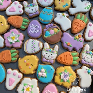 Easter "MINI" Decorated Cookies, Easter Party Favors, Easter Gift, Easter Bunny Cookies, Custom Cookies, Individual Personalized Cookies