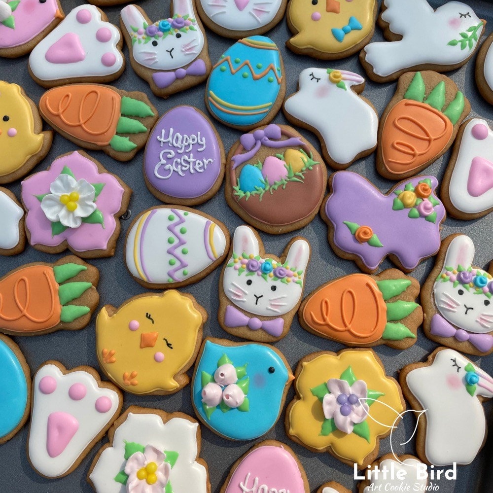 Easter "MINI" Decorated Cookies, Easter Party Favors, Easter Gift, Easter Bunny Cookies, Custom Cookies, Individual Personalized Cookies
