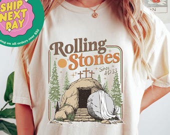 Rolling Stones Comfort Colors®, Christian Shirt, Trendy Easter Outfit, Jesus Christ Sweatshirt, Faith Church Crewneck, Gift For Religious