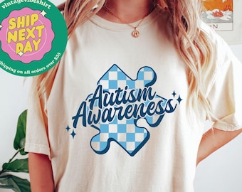 Autism Awareness Shirt Comfort Colors®, Puzzle Crewneck, Autism Month Shirt, Autism Mom Gift, Autism Acceptance Sweater, Sped Teacher Tshirt