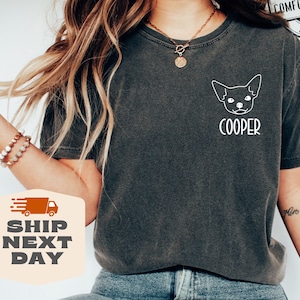 Custom Dog Shirt Comfort Colors, Personalized Dog Shirt, Dog Mom Gift, Dog Lovers Shirt, Gift for Christmas, Custom Dog Dad Gift, Dog Name