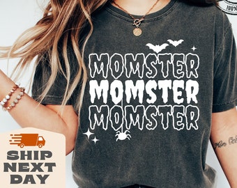Comfort Colors® Momster Shirt, Momster Halloween Shirt, Momster Shirt, Halloween Shirts for Women, Halloween Crewneck, Funny Halloween Shirt