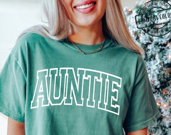 Comfort Colors® Retro auntie Shirt, Aunt Shirt, Auntie Shirt, New Aunt Gift, Pregnancy Announcement, Gift for Aunt, Pregnancy Reveal to Aunt