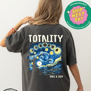 Comfort Colors® Total Solar Eclipse Shirt, April 8th 2024 Sweatshirt, Eclipse Event 2024 Shirt,  Eclipse Souvenir Viewing, Retro Eclipse tee