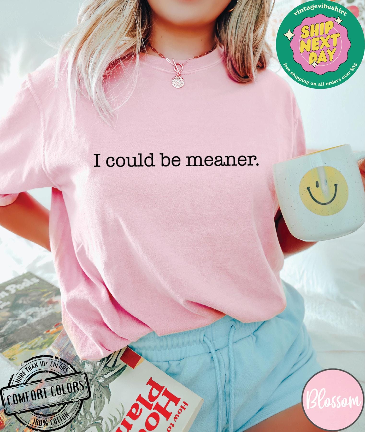 I Could Be Meaner Shirt Comfort Colors®, Sarcastic Sweatshirt, Funny Quote Crewneck, Funny Humor Shirt, Trendy Shirt For Woman, Sarcasm Tees