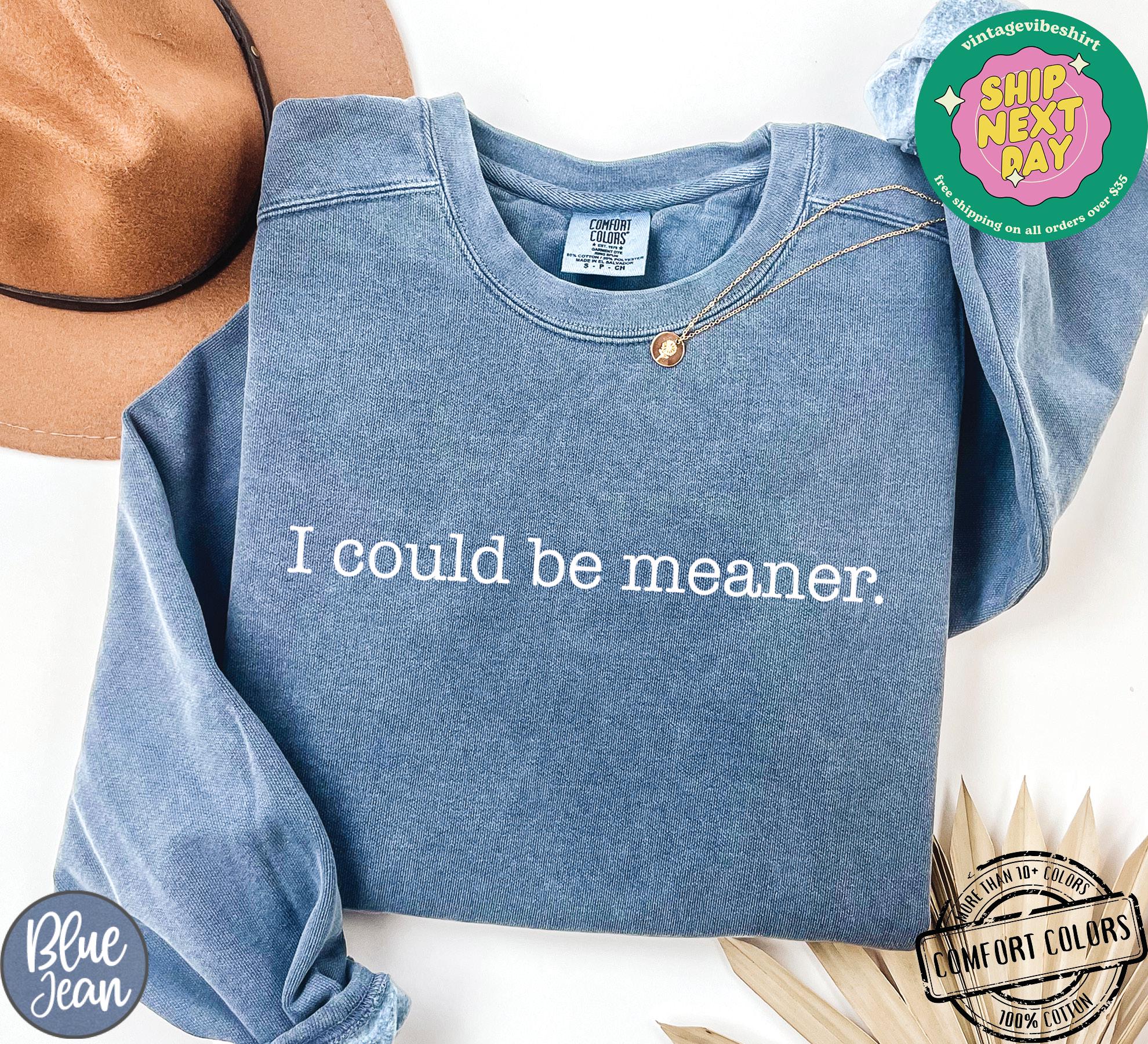 I Could Be Meaner Shirt Comfort Colors®, Sarcastic Sweatshirt, Funny Quote Crewneck, Funny Humor Shirt, Trendy Shirt For Woman, Sarcasm Tees