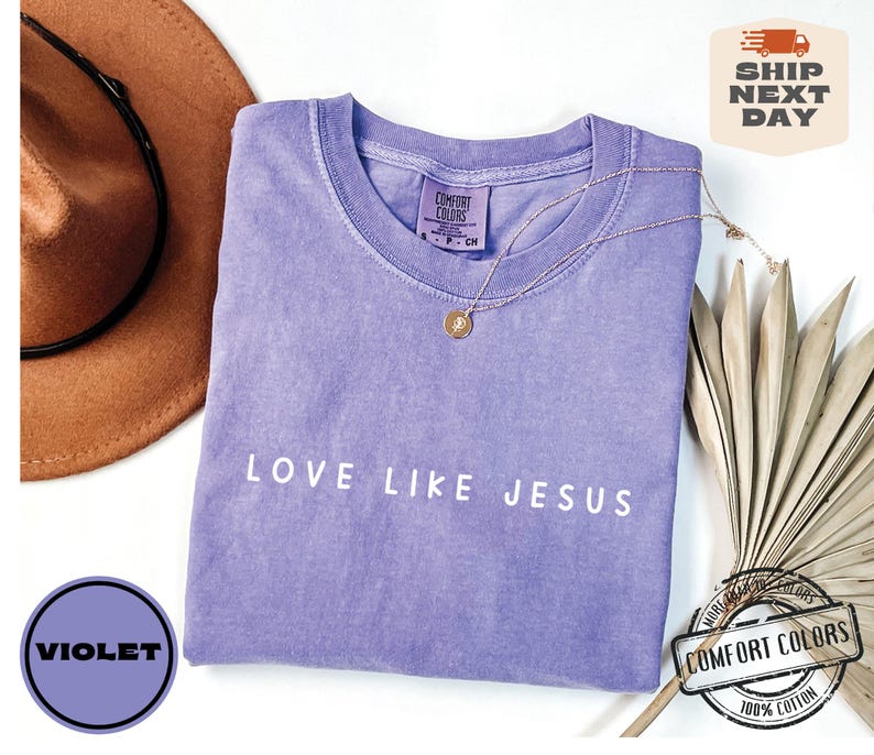 Love Like Jesus Comfort Colors®, Religious Mom Shirt, Christian Gift Idea, Motivational Crewneck, Inspirational Shirt, Bible Verse Sweaters image 2