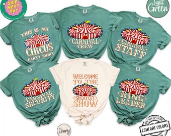 Carnival Staff Birthday Shirt Comfort Colors®, Ring Leader Sweatshirt, Birthday Crew shirt, Carnival Theme Party Outfit, Matching Family Tee