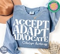 Accept Adapt Advocate Shirt Comfort Colors®, Autism Awareness Crewneck, April Autism Awareness Month, Autism Mom Sweatshirt, Counselor Shirt