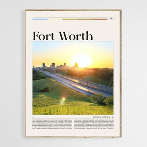 Impresión de Fort Worth, Arte mural de Fort Worth, Póster de Fort Worth, Foto de Fort Worth, Impresión de póster de Fort Worth, Decoración de Fort Worth, Póster de Texas, EE. UU.