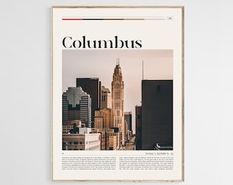 Columbus Print, Columbus Wall Art, Columbus Poster, Columbus Photo, Columbus Poster Print, Ohio Poster, Ohio Print, Columbus Skyline, OH, US