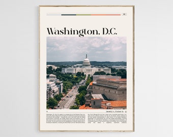 Impresión de Washington D. C., póster de Washington D. C., foto de Washington D. C., arte mural de Washington, Distrito de Columbia, Casa Blanca, póster de Estados Unidos