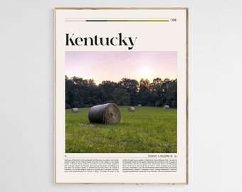 Póster de viaje de Kentucky, arte mural de Kentucky, póster de Kentucky, foto de Kentucky, impresión de Kentucky, decoración de pared de Kentucky, póster de EE. UU., digital
