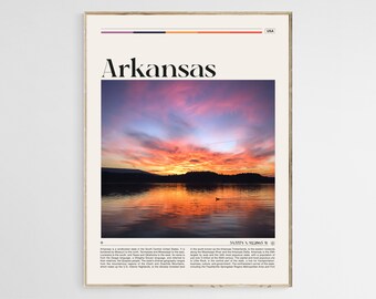 Póster de viaje de Arkansas, Arte mural de Arkansas, Póster de Arkansas, Foto de Arkansas, Impresión de Arkansas, Decoración de pared de Arkansas, Estados Unidos, Archivo digital