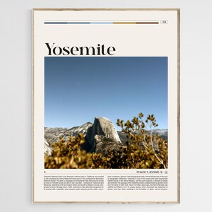 Yosemite National Park Travel Poster, Yosemite Print, Yosemite Photo, Yosemite Wall Decor, Yosemite Poster, California, Digital Download