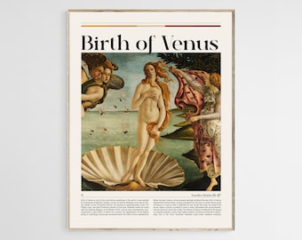 The Birth of Venus by Sandro Botticelli, Birth of Venus Print, Birth of Venus Museum Poster, Birth of Venus Exhibition Poster, Fine Art