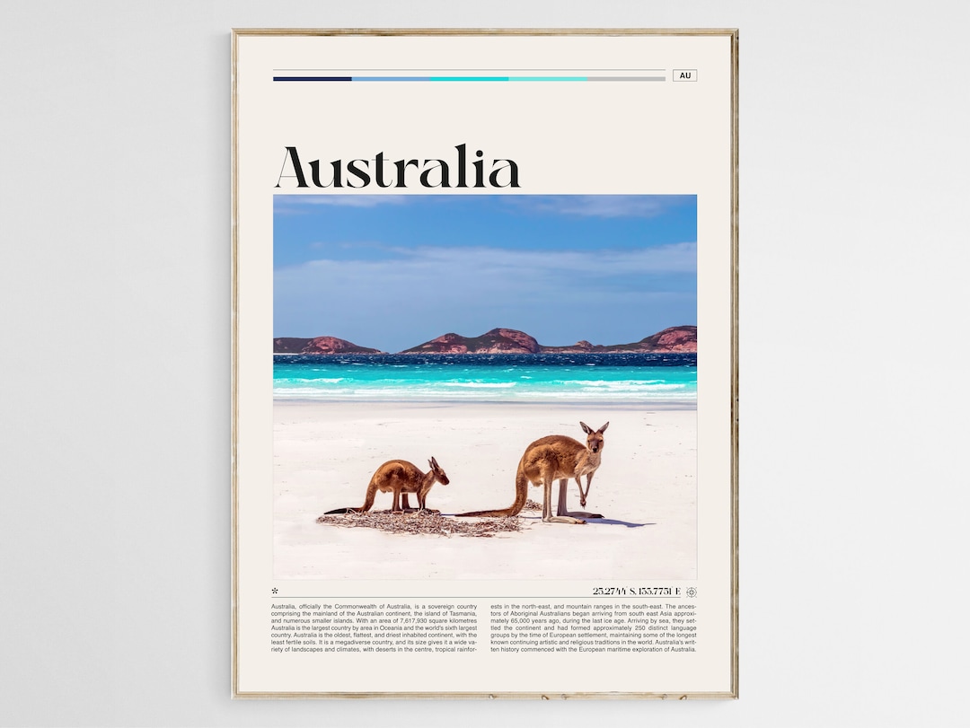 Australia Travel Poster, Australia Wall Art, Australia Poster Print