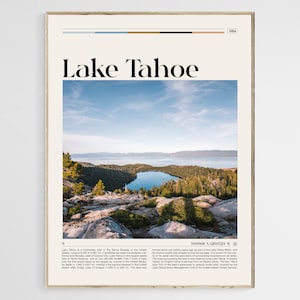 Lake Tahoe Travel Poster, Lake Tahoe Wall Art, Lake Tahoe Poster Print, Lake Tahoe Foto, Lake Tahoe Wall Decor, USA Poster, Digitaal Bestand