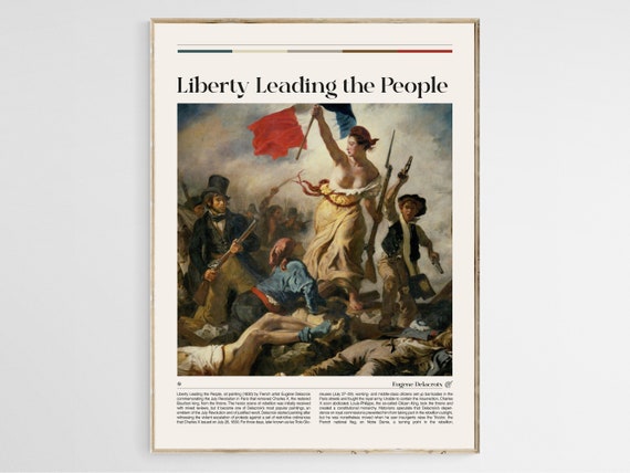 Liberty Leading the People by Eugene Delacroix, Museum Poster