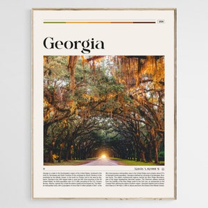 Georgia Travel Poster, Georgia Wall Art, Georgia Poster, Georgia Photo, Georgia Print, Georgia Wall Decor, Savannah, USA Poster, Digital