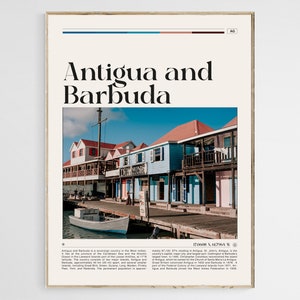 Antigua en Barbuda Reizen Poster, Antigua en Barbuda Wall Art, Antigua en Barbuda Poster Print, Antigua en Barbuda Foto, Digitaal Bestand