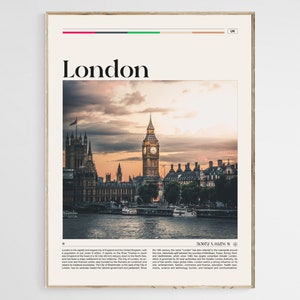 London Travel Poster, London Print, London Wall Art, London Poster, London Photo, London Wall Decor, UK Art Print, United Kingdom, Digital