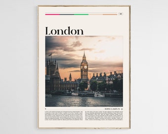 London Travel Poster, London Print, London Wall Art, London Poster, London Photo, London Wall Decor, UK Art Print, United Kingdom, Digital