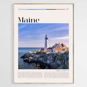 Maine Reiseplakat, Maine Wandkunst, Maine Poster, Maine Foto, Maine Druck, Maine Wanddekor, Maine Poster Druck, USA Poster, Digital