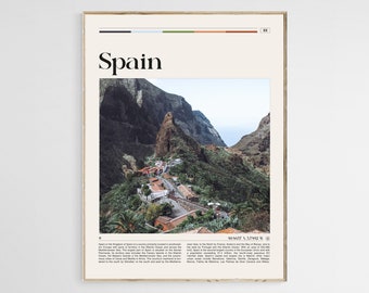 Póster de viaje de España, arte mural de España, impresión de póster de España, foto de España, impresión de España, decoración de pared de España, impresión de póster de Europa, arte de España, digital