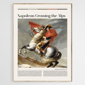 Napoleon Crossing the Alps by Jacques-Louis David, Napoleon Print, Napoleon Museum Poster, Napoleon Exhibition Poster, History Painting