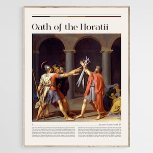 Oath of the Horatii by Jacques-Louis David, Oath of the Horatii Print, Museum Poster, Exhibition Poster, History Painting, Digital Download