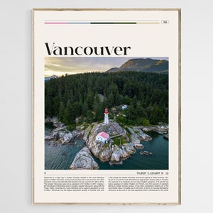 Vancouver Travel Poster, Vancouver Print, Vancouver Wall Art, Vancouver Poster, Vancouver Photo, Canada Poster, British Columbia, Digital
