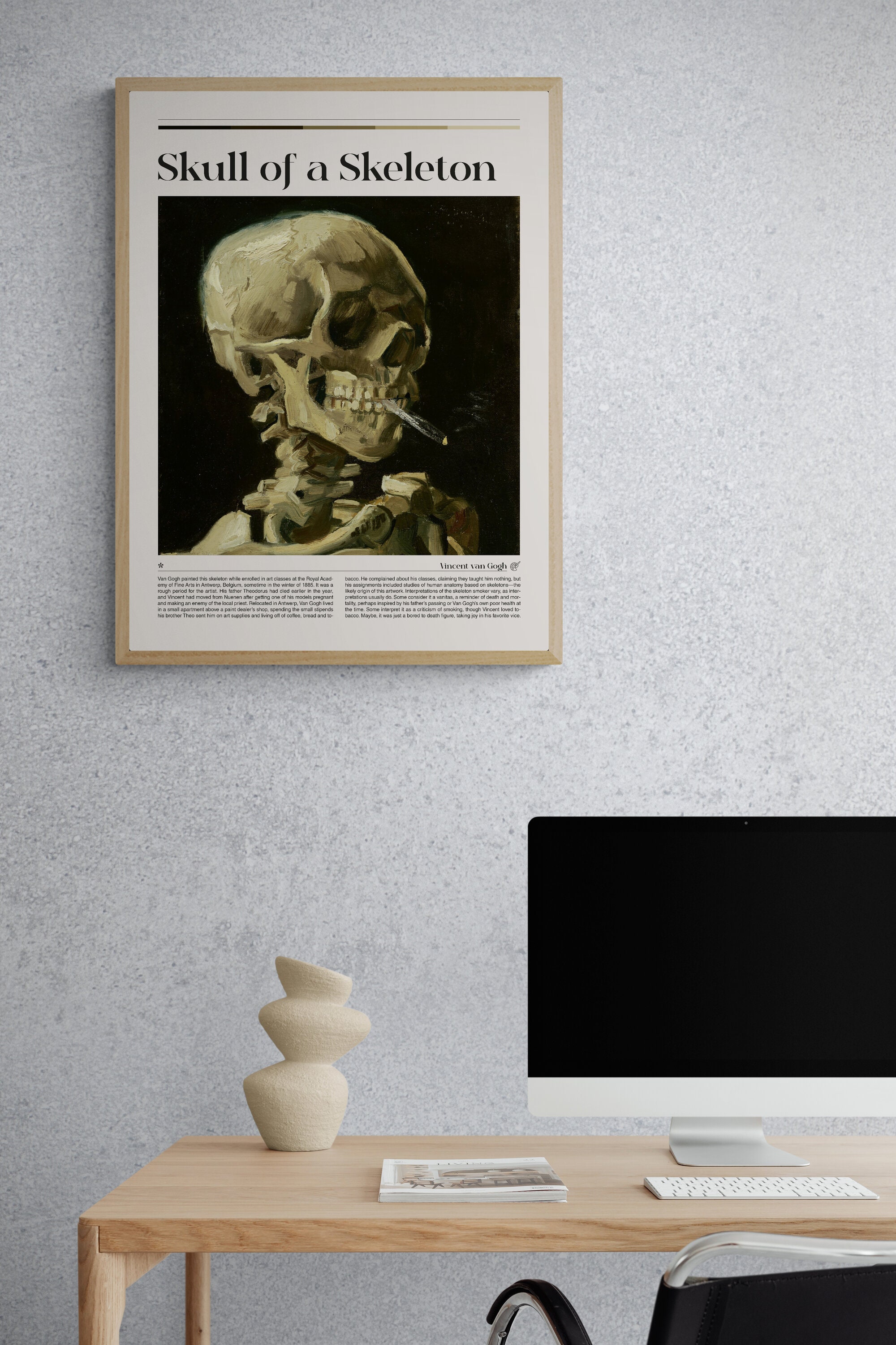 Skull of a Skeleton With Burning Cigarette by Vincent Van Gogh, Skull of a Skeleton With Burning
