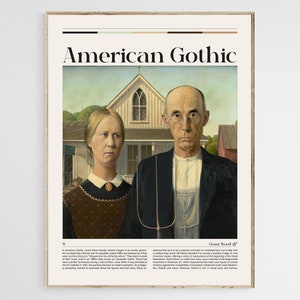 American Gothic by Grant Wood, American Gothic Print, American Gothic Museum Poster, American Gothic Exhibition Poster, Fine Art, Wall Art