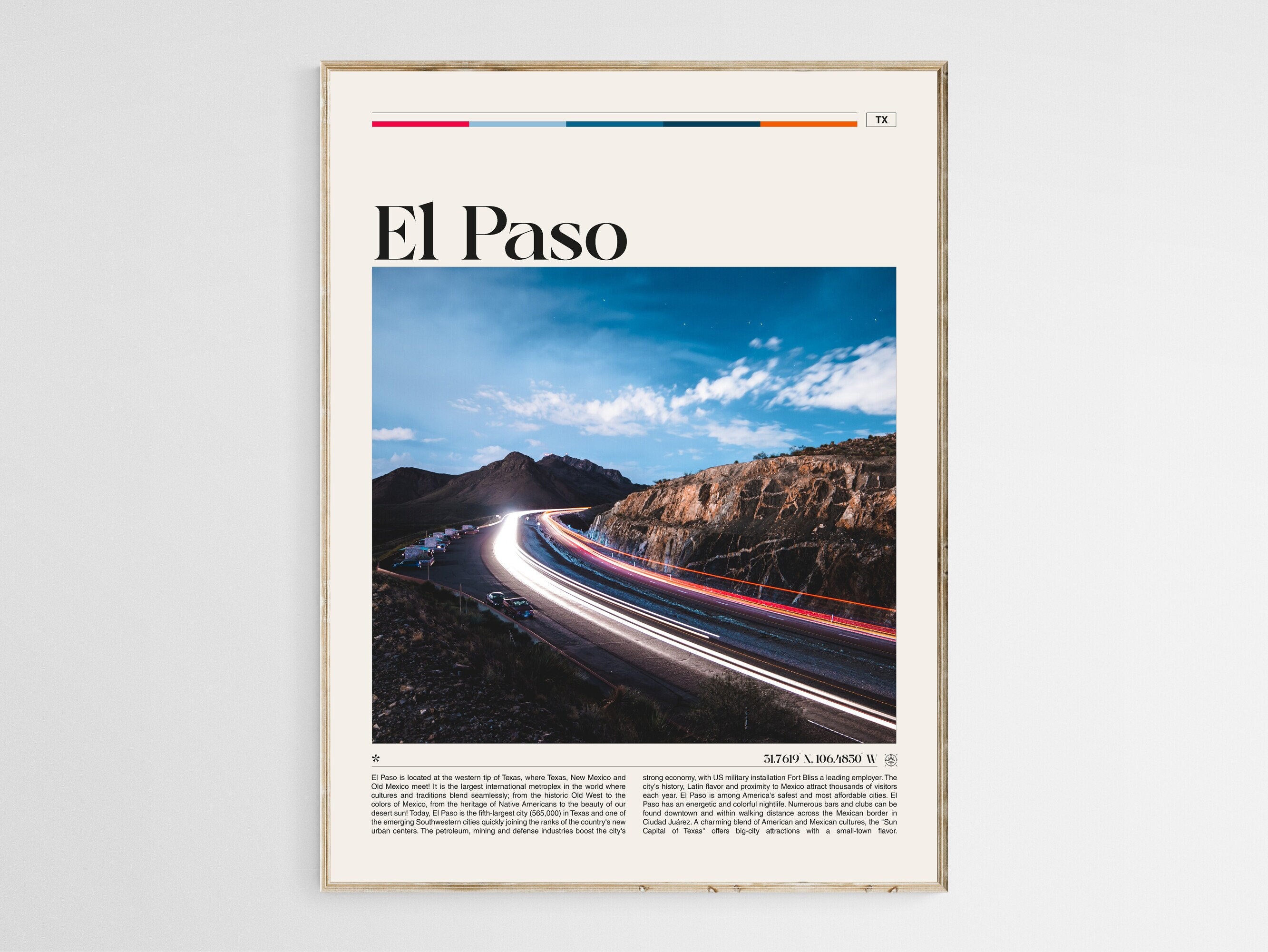 El Paso Print El Paso Wall Art El Paso Poster El Paso Etsy